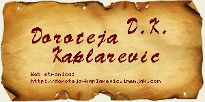 Doroteja Kaplarević vizit kartica